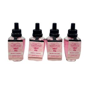 Bath and Body Works 4 Pack Sweet Pea Wallflowers Fragrance Refill. 0.8 fl oz.