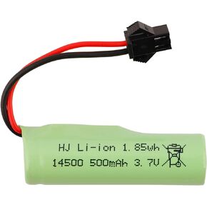 3.7V 500mAh 14500 Rechargeable Li-ion Battery SM-2P Joint with USB Charger for Rc Remote Control Car Toys