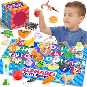 Alphabet Learning Toy for Kids Age 3 4 5 6 7 8 Year Old,26 PCS Alphabet Mystery Box Sensory Toys Letter Matching Game Montessori Educational Toy Preschool Kindergarten Gift for Toddlers Ages 3-8