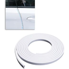 Ajxn Pack-1 Car Door Edge Invisible Rubber Anti-collision Protection Strip, U-shaped Sealed Trunk Door Anti-scuffing Chrome Decorative Bright Strip, Suitable for Sedans, Trucks, SUV (16.4Ft/5M #White)