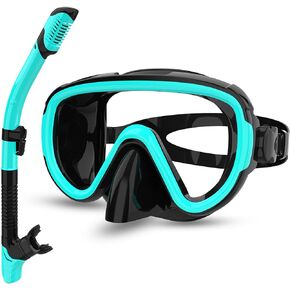 Bairuifu 2024 Version Professional Snorkeling Gear for Adults, Dry Snorkel Set, Anti-Fog/Panoramic View/Anti-Leak Tempered Glass Scuba Diving Mask, Professional Snorkel Mask