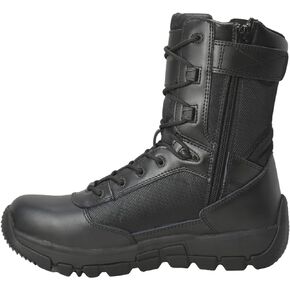Ad Tec Tactical Boots For Men - Military Tactical Side Zip Boots - Lightweight, Waterproof, Oil Resistant Outsole & Leather Work Boots, Military, Police, Service, Combat Work Boot Gear