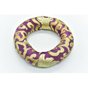 6" Silk Brocade Ring Cushion Pillow for Tibetan and Crystal Singing Bowl~Best for 7"-8" Bowl size (White)