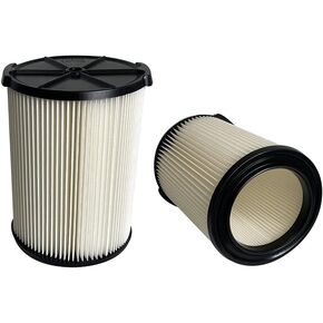 VF4000 Replacement 1-Layer Standard Wet/Dry Vac Filter Vf4000 fits for Ridgide Vacs 5-20 Gallons and Larger 6-9 Gal Hus ky Vacuum Cleaner- VF4000 2 Pack NEW(white)