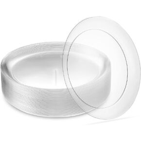 PLASTICPRO [5 oz 40 Pack] 5 Ounce Premium Heavy Weight Crystal Clear Classy Disposable hard Plastic Ice Cream Dessert and Snack Bowls