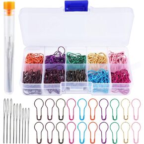 Kollase Stitch Markers, 300 pcs Crochet Markers, Metal Stitch Markers for Crocheting, Crochet Accessories and Supplies, Stitch Markers for Knitting and Crocheting, Safety Pins for Fabric and Paper