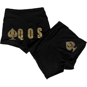 QoS Women's Yoga Shorts, Booty Cut, Black