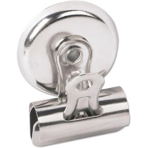 Universal 31260 Bulldog Magnetic Clips, Metal, 7/16-Inch Capacity, 1 1/4-Inch Wide, Nickel-Plated, 18/PK