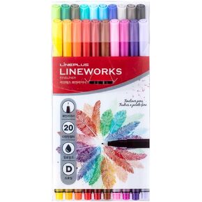 LineWorks Fine Liner Pens, 20-Pack, 0.3mm Ultra-Fine Tip, Long-Lasting, Assorted Vibrant Colors