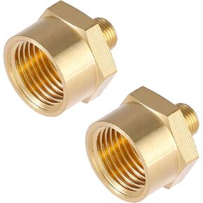 BILAL Brass Pipe Fitting, NPT Adapter 3/8" Female to 1/4" Male Reducing Adaptor 1200psi High Pressure (Pack of 2)