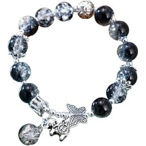 Bohemian Butterfly Elephant Crystal Stone Pendant Bracelets Colorful Gradation Beaded Charm Bracelets for Women Girl Boho Summer Beach Jewelry