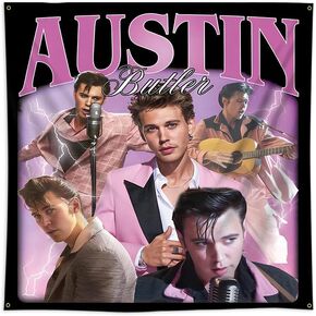 لافتة مور أوستن المزخرفة بتلر لألبوم الموسيقى للتعليق على الحائط (3x3أقدام، لون زاهٍ، بوليستر) لكهف الرجل، المسكن، احتياجات الهدايا in Kuwait