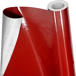 VViViD 5D High Gloss Red Epoxy Carbon Fiber Automotive Vinyl Wrap Film Roll (10ft x 5ft)