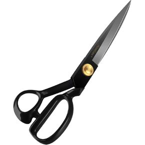 Sewing Scissors - 9/10 Inch Dressmaking Fabric Scissors Tailor's Dressmaker Shears for Cutting Fabric (Black) (10 inch)