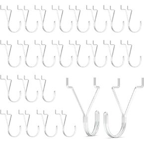 Pegboard Hooks, Silver, Jewelry Pegboard Hooks, 40PC, 1 Inch Peg Board Wall Display for Hanging Small Tools, Jewelry Display, Garage Retail Items Fit 1/8'' 3/16'' Peg Boards