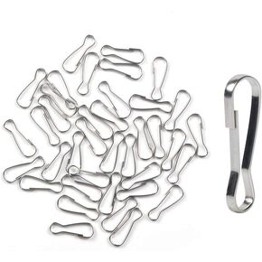 80 Pack 304 Stainless Steel Metal Spring Hooks, Rust-Proof Lanyard Snap Clip Hooks, Ideal for Key Chain, ID Card, DIY - 1.26 Inch（32mm）