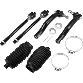 ACROPIX Front Outer Inner Tie Rod End Link with Bellows Fit for Toyota RAV4 - Pack of 6 Black