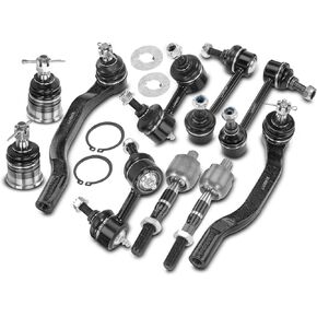 A-Premium Set of 10, Front Lower Ball Joint, Inner Outer Tie Rod End, Front & Rear Sway Bar Link, Compatible with Honda Accord 1998 1999 2000 2001 2002