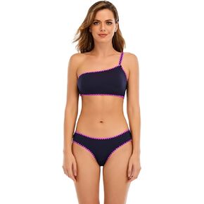 Lucky Brand womens Spring Romantic Shell Stitch Asymmetrical Bra
