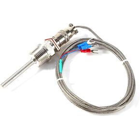 RTD PT100 Temperature Sensor Probe, 1/2" NPT Threads Thermocouple Temperature Sensing Tool with 2 Meter Cable