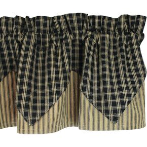 ديكورات منزلية بدائية، ستارة قصيرة مبطنة بالنبيذ الكلاسيكي الريفي مقاس 72 × 15، 72 بوصة × 15.5 بوصة in Kuwait