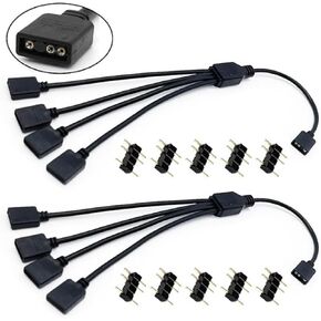 ARGB Splitter Cable for Computer Chassis, CPU Heat Sink, and 5V ARGB Fan, 5V 3Pin Addressable RGB 1 to 2 Splitter Cable, 11.8IN/30CM. (2Pcs) in Saudi Arabia