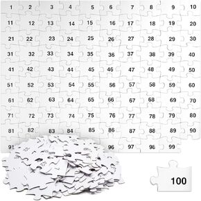 Juvale 100 Pieces Blank Puzzles to Draw On, 27x36 inches Large Make Your Own Jigsaw Puzzle for DIY Wedding Guest Book, Kids Crafts