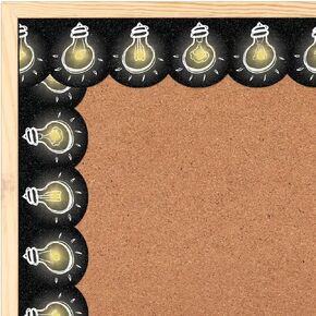 60 Pcs Light Bulb Bulletin Board Borders Teaching Lightbulb Bulletin Board Trim Border Stickers Fun Chalkboard Decorations Teacher Student Use for School Classroom Decor, 60 ft