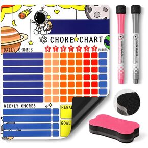 Chore Chart for Kids Multiple Kids Sticker Chart Chore Board Magnetic Chore Chart Routine Chart for Kids Behavior Responsibility Chart for Family Home School Children Teens Adults (Aviation Dream)