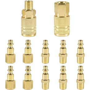 DIANN 12pcs Air Coupler and Plug Kit 1/4 Inch NPT Brass Air Hose Fittings Brass Quick Connector Air Fittings in Saudi Arabia