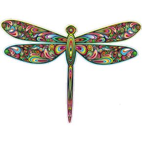 Dragonfly Beautiful Tie Dye Full Color Indoor Outdoor Car SUV Bumper Sticker Laptop Decal 5-by-4 Inches
