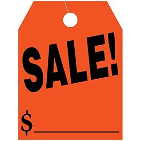 EZ Line Car Mirror Hang Tags Huge Fluorescent Sale Price Tags (Red)
