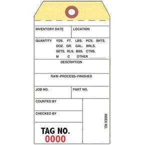 Inventory Tags - Two-Part Carbonless NCR, 3-1/8" x 6-1/4", Box of 500, Numbered 4500-4999