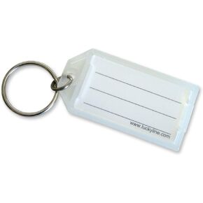 Lucky Line Key Tag with Flap and Split Ring, Clear, 100 per Display Box (6050010)
