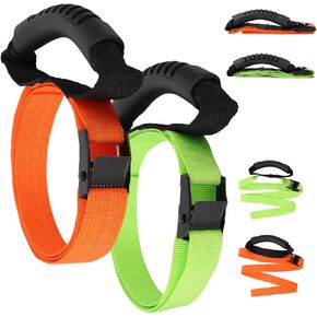 Heavy Duty Storage Straps with Handle(2 Pack) for Cables, Ropes and Hoses, Extension Cord Organizer with Handle and Easy Adjustable Steel Black Lock Slider Buckles for Pool Hoses, Garden Hoses.