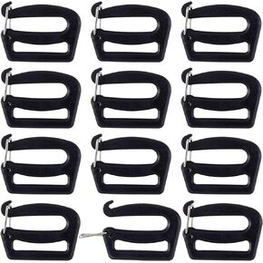 12Pcs 25mm/1inch G Hook Webbing Connecting Buckles Adjustable Plastic Tri-Glide Slides Backpack Strap Clips Replacement for Luggage Outdoor Camping Sports