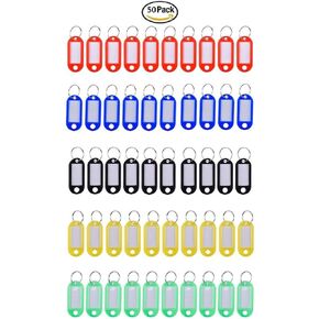 50Pcs Key Tags Waterproof Pet ID Tags with Name Labels for Key Management or Travel Luggage Tags