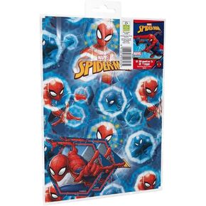 Spiderman Wrapping Paper 2 sheets Of Gift Wrap And 2 Gift Tags, blue, red