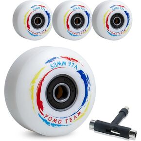 Skateboard Wheels 53mm33mm 97A 4PCS Street Wheels with ABEC-9 Bearings with T-Tools Skateboard Replacement Wheels