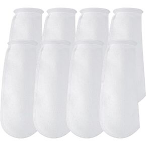 AQUA KT 200 Micro Felt Filter Bag Aquarium Filter Sock for Fish Tank, 14 Inch Length, 4 Inch Ring Diameter, Pack of 8