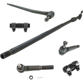 TRQ Front Inner Outer Tie Rod End Drag Link Adjusters Steering Kit Set 6pc 4WD Compatible with 2006-2008 Dodge Ram 1500 2003-2010 Ram 2500 Ram 3500 2011-2013 Ram 2500 3500