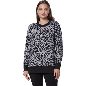 Andrew Marc Women's Long Sleeve Split Hem French Terry Sweatshirt