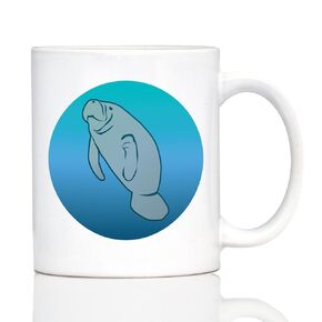 Manatee Coffee Mug - Cute Ocean Animals Themed Decor and Gifts for Sea Creature Lovers - 11oz White Ceramic Mug