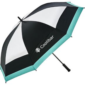 Coolibar UPF 50+ 62 Inch Tournament Golf Umbrella - Sun Protective (One Size- Black/White Colorblock)
