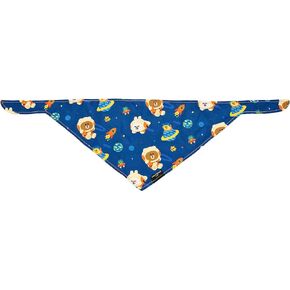 ZippyPaws LINE Friends Dog Bandanas - Cute Summer Dog Stuff, Puppy & Dog Accessories, Dog Birthday Blue Bandana for Girl & Boy - Brown's Space Odyssey