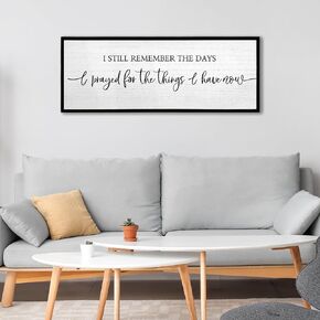 I Still Remember The Days I Prayed Sign Wall Decor 32''×12'' Rustic Large Wooden Framed For Family Living Room Vintage Farmhouse Inspirational Home Wall Art Hanging Decoration (Black)