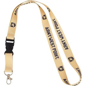Desert Cactus United States Military Academy Lanyard USMA Black Knights Army West Point Car Keys ID Badge Holder Keychain Detachable Breakaway Snap Buckle (Gold)