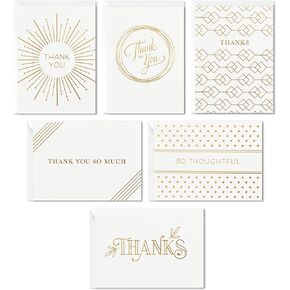 Hallmark Thank You Cards Assortment, Gold Foil (120 Thank You Notes with Envelopes for Wedding, Bridal Shower, Baby Shower, Business, Graduation)