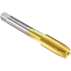 uxcell Metric Machine Thread Milling Tap M12 x 1.75 H2 Titanium Coated (Ti-coated) High Speed Steel 4 Straight Flutes Screw Thread Tapping Threading Machinist Repair DIY Tool