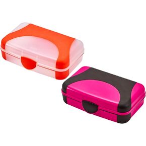 It's Academic Hard Pencil Case, Durable Plastic Pencil Box, Kid-Friendly Colors in Blue & Turquoise, 2-Pack